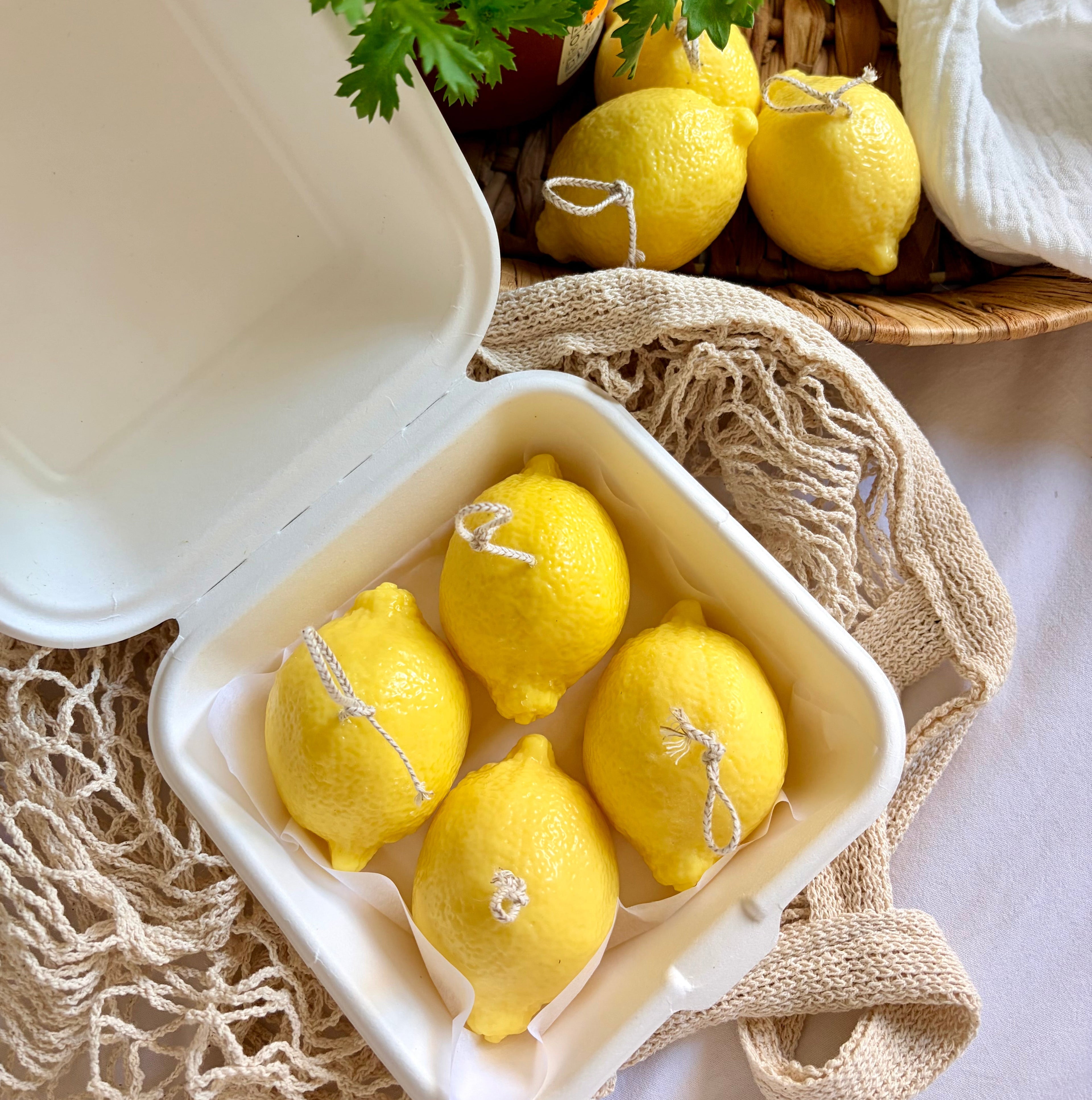Pack 4 und - Vela decorativa Lemon