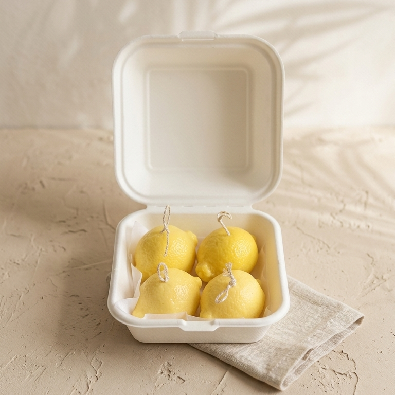 Pack 4 und - Vela decorativa Lemon